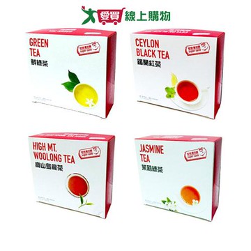 愛買嚴選盒裝茶系列100入(鮮綠茶/錫蘭紅茶/高山烏龍茶/茉香綠茶)【愛買】