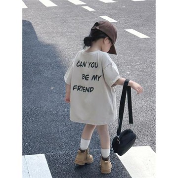 女童t恤兒童夏裝短袖上衣2025新款夏韓版童裝女孩半袖長款打底衫T