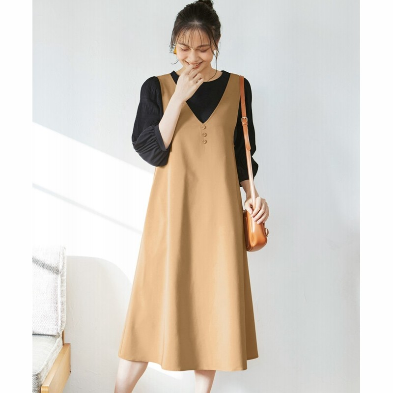 大きいサイズ ｖネックジャンパースカート 通販 Lineポイント最大1 0 Get Lineショッピング