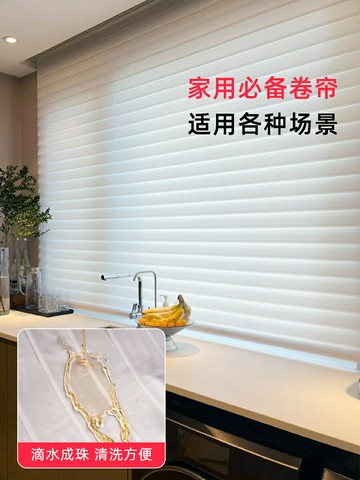 窗簾電動柔紗簾全遮光遮陽簾免打孔防曬遮擋捲簾百葉新款可定製客製化