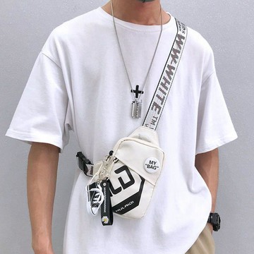 小挎包男士胸包潮流ins日系個性時尚潮牌斜挎包男休閒迷你手機包