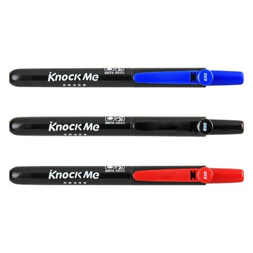 【史代新文具】文明SKB MK-2501  2mm 圓頭 按動油性筆 (藍/黑/紅) 三色任選