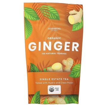 Cederberg Tea Co, 有機姜，無咖啡萃取，100 個天然茶包，7.76 盎司（220 克）