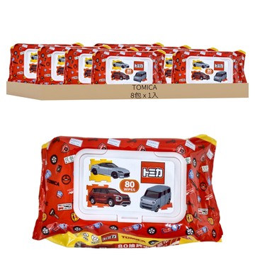 TOMICA 日本多美小汽車 純水濕紙巾 掀蓋包  1入  8包