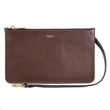 COACH CZ756 新版燙金LOGO手拿包/萬用收納包.深咖