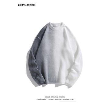 BOYUE帛躍秋冬日系漸變慵懶風毛衣個性情侶噴染設計感針織衫男女
