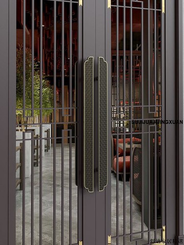 免運 可開發票 門拉手 大門把手 仿古玻璃門拉手實心中式大門把手酒店別墅店鋪包廂門把手大拉手