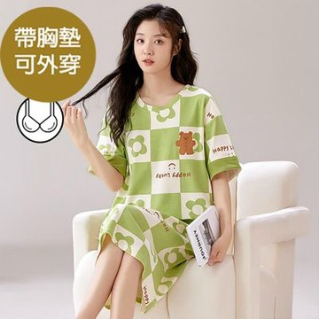 [韓國K.W.]韓國空運風采迷人莫代爾洋裝(居家服/家居服/睡衣/睡裙/涼感睡衣)H6604
