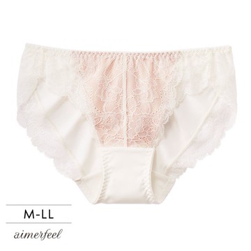 aimerfeel-女用內褲蕾絲2三角內褲-米白色-170720-OW
