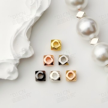 ADJ1214【單色滿100件送30件】保色14k包金色方形隔珠隔片手串配飾diy手工手鍊項鍊串珠材料稜形珠