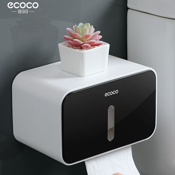 ecoco意可可衛生紙盒-可透視窗 壁掛式 浴室 廚房 置物 衛生紙 紙巾 捲紙 抽取 收納