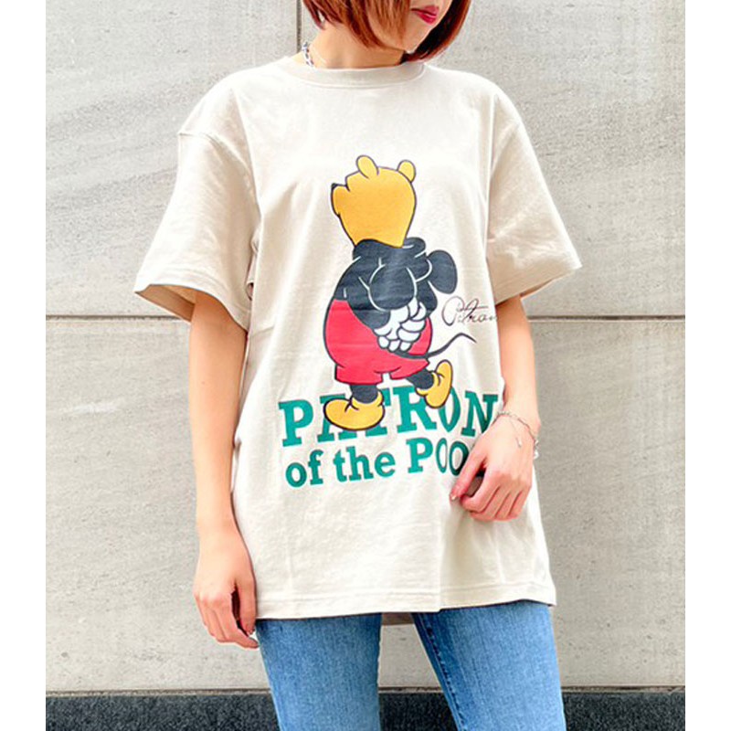 MICALLE MICALLE】Patron of the POOLパロディプリントTシャツ 