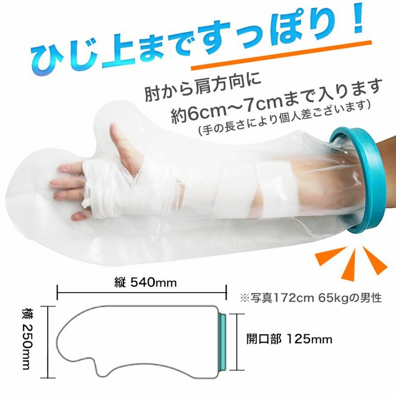 ギプスカバー ギプス防水カバー ギブスカバー 腕 肘 防水 ひじ