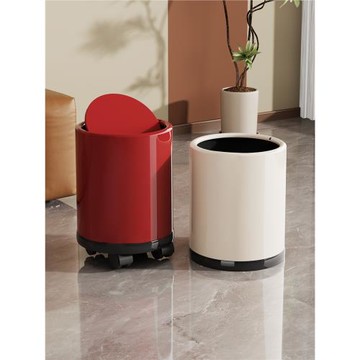 垃圾桶家用客廳臥室2025新款衛生間大容量帶蓋高顏值帶滑輪可移動