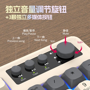 熱銷鍵盤鼠標有線套裝游戲電競筆記本電腦USB辦公家用發光時尚懸浮鍵