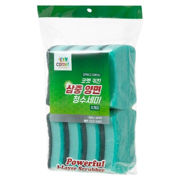 comet Kitchen 三重雙面菜瓜布  8個  1包