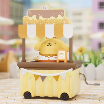限量預購【遊戲家】三麗鷗家族 音樂盒市集 小餐車音樂盒 音樂盒手搖八音音樂盒 - 布丁狗