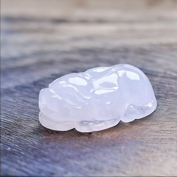 【招財神獸】冰種紫羅蘭翡翠貔貅戒面 | 天然緬甸玉翡翠A貨 |送禮