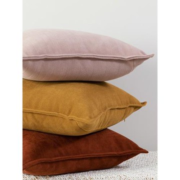 焦糖色客廳抱枕高級感人字紋靠枕簡約北歐純色床頭靠墊沙發大靠背