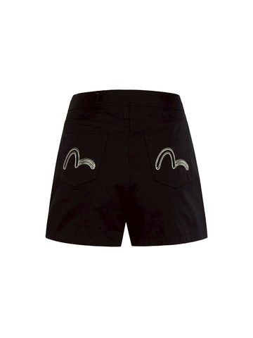 Seagull Embroidery Denim Shorts