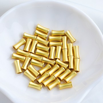 XS-沙金18k包金小蠻腰大孔珠保色diy手工桶珠隔珠手鏈項鍊飾品配件
