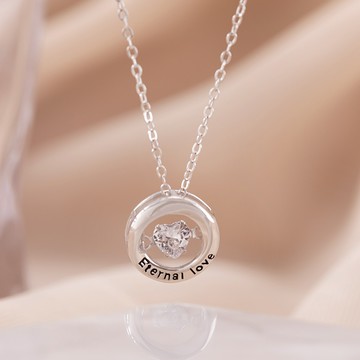 [925純銀]MARIGOLD愛的律動懸浮愛心項鍊【KMD249】-玫瑰金/銀