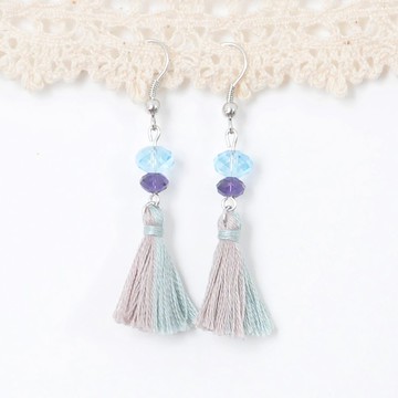 雙色流蘇。粉藍粉紫。施華洛世奇。耳環 Two Colorway Tassel。Pastel Blue Pastel Purple。Swarovski Crystal。Earrings
