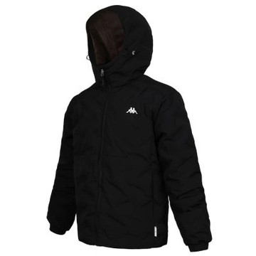 KAPPA 男女防潑水羽絨外套-運動 慢跑 上衣 34235ZW-005 黑銀