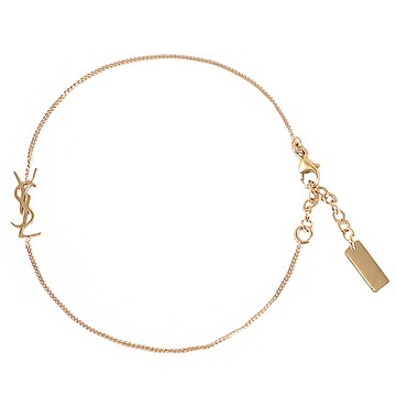 YSL 635533 經典LOGO標誌可調式細鍊手鍊.金