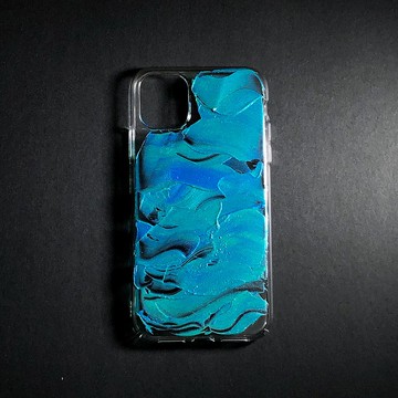 Acrylic 手繪抽象藝術手機殼 | iPhone 11 |  Aqua