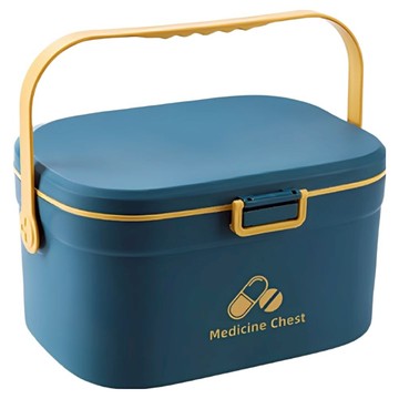 雙層醫藥急救保健收納箱 大款 靛青色  1個