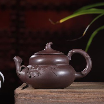 正宗宜興手工紫砂壺   原礦墨綠泥 葫蘆壺 容量180毫升