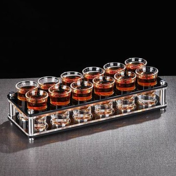 酒吧調酒雙層亞克力B52子彈杯雞尾酒架白酒洋酒一口杯shot烈酒架