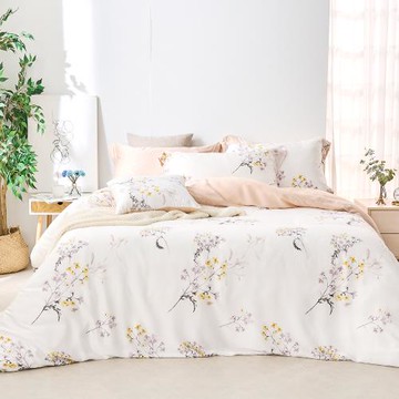 【DUYAN 竹漾】60支萊賽爾天絲三件式兩用被床包組 白淺映雪 台灣製(單人)