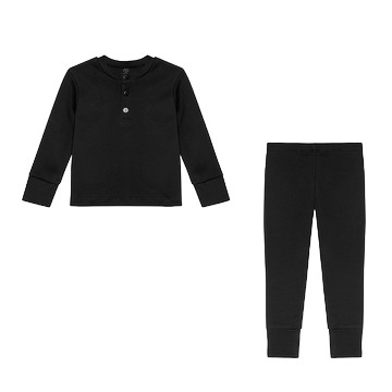 瑞典 The Sleepy Collection 兒童兩件式匹馬棉家居服 Black - 110/116 cm