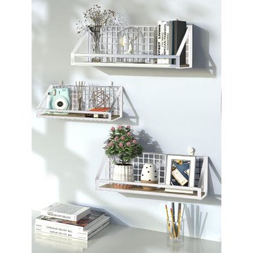 免打孔墻上置物架壁掛式宿舍收納神器寢室床頭臥室掛墻隔板收納架