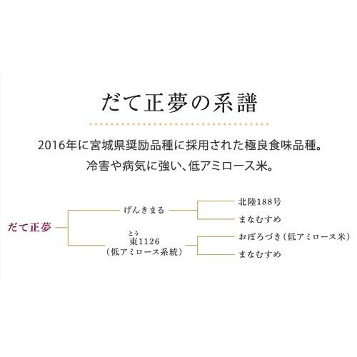 宮城県産　だて正夢　令和5年産　白米5kg　送料無料(本州のみ）