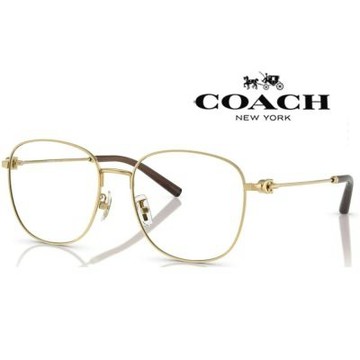 【COACH】2025限定款 亞洲版 時尚大鏡面金屬光學眼鏡 HC5179D 9441 淡金 公司貨