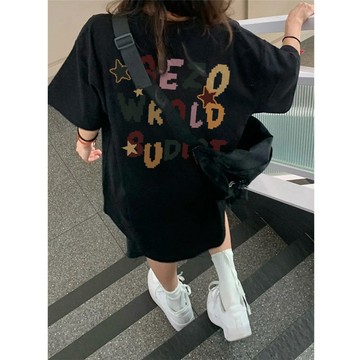 夏日多巴胺穿搭！ 短袖 棉T 短袖女 oversize   重磅短袖 T恤 寬鬆T恤 韓式短袖 韓版T恤 蓋屁股上衣