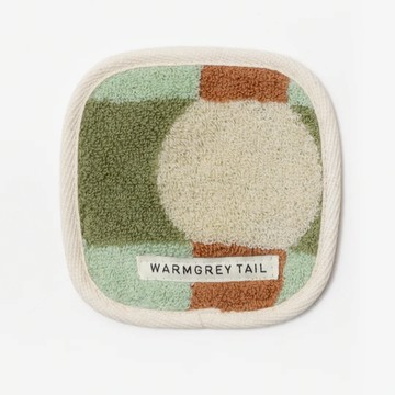 韓國 WARMGREY TAIL 毛巾杯墊 薄荷幾何 10cm x 10cm
