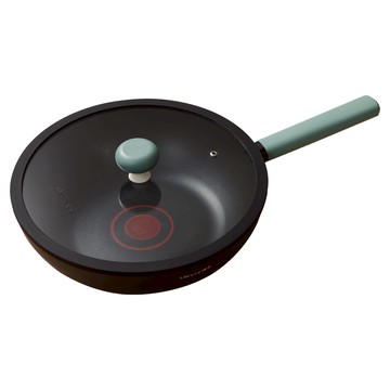 Lanmi 懶米 北歐系列 鈦晶不沾輕食炒鍋加蓋 黑色  1個  28cm