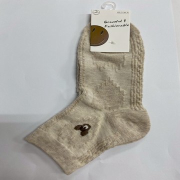 熊熊網眼少女襪-杏M22-26CM