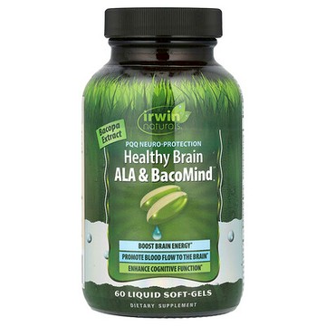 Irwin Naturals, PQQ Healthy Brain ALA & BacoMind®，60 粒液體軟膠囊
