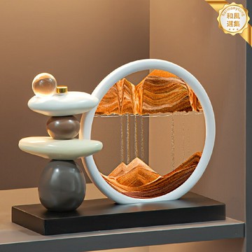 【時來運轉】流沙畫擺件 客廳裝飾 辦公室擺件 酒櫃裝飾 電視櫃擺件 輕奢高檔 高級感家居 創意禮品 桌面裝飾 招財風水