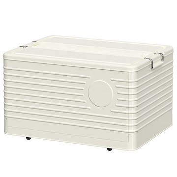 折疊式收納箱 FANGGE方格 收納箱 63.5CM面寬 折疊式收納箱子 家用大容量衣服收納櫃 書本玩具儲物箱 可疊加整理收納盒