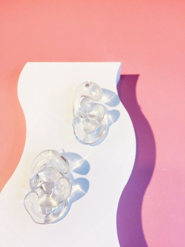 透明感 拉花 抽象立體 鹽系酷girl耳飾\耳釘