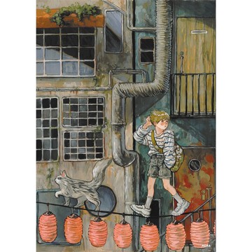 一條路|諾瑪 |韓國插畫藝術紙海報A4|水彩、水粉