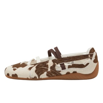 WMNS SPEEDCAT BALLET COW PRINT CHOCOLATE BROWN WARM WHITE