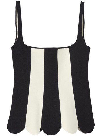 Marc Jacobs - Scuba striped top - women - Nylon/Elastane - M - Black
