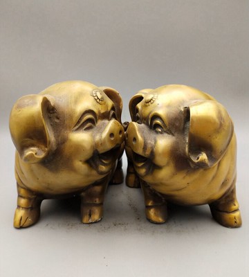 開光純銅豬風水擺件 銅小豬金豬 生肖豬招財 聚財 鎮宅化煞銅器